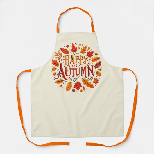 klassieke bladeren & Happy Autumn Schort (Voorkant)