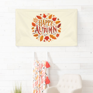 klassieke bladeren & Happy Autumn Spandoek