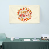klassieke bladeren & Happy Autumn Spandoek (Beurs)