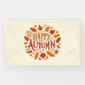 klassieke bladeren & Happy Autumn Spandoek (Horizontaal)