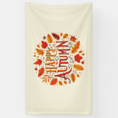 klassieke bladeren & Happy Autumn Spandoek (Verticaal)