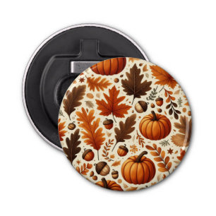 klassieke bladeren/pompoenen/eikels Herfst Button Flesopener