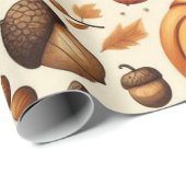 klassieke bladeren/pompoenen/eikels Herfst Cadeaupapier (Rol Hoek)