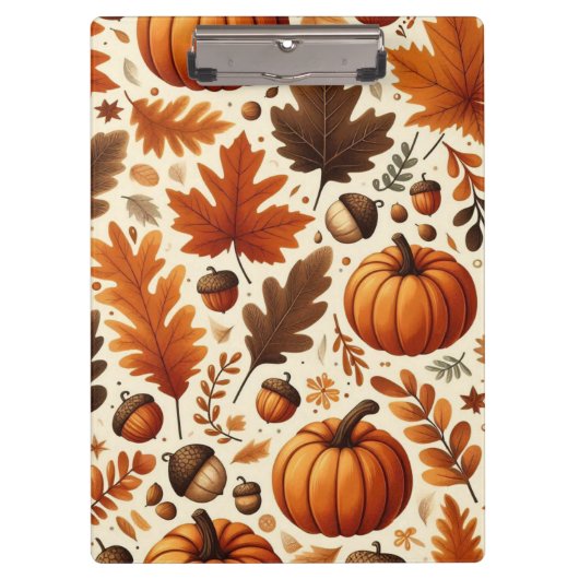 klassieke bladeren/pompoenen/eikels Herfst Klembord (Voorkant)