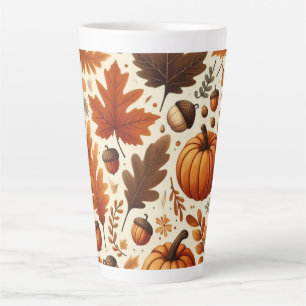 klassieke bladeren/pompoenen/eikels Herfst Latte Mok