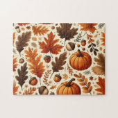 klassieke bladeren/pompoenen/eikels Herfst Legpuzzel (Horizontaal)