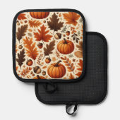 klassieke bladeren/pompoenen/eikels Herfst Pannenlap (Voorkant / Achterkant)