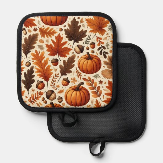 klassieke bladeren/pompoenen/eikels Herfst Pannenlap (Voorkant / Achterkant)