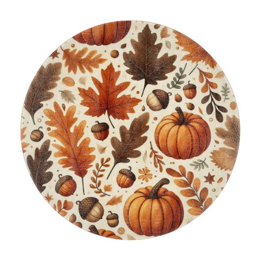klassieke bladeren/pompoenen/eikels Herfst Snijplank (Voorkant)