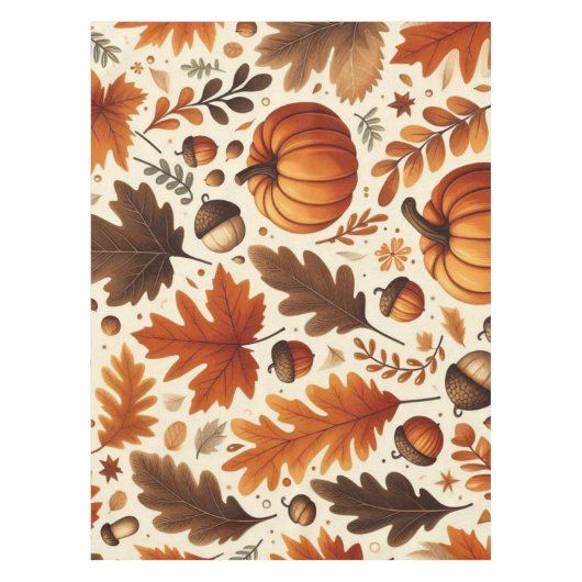 klassieke bladeren/pompoenen/eikels Herfst Tafelkleed (Voorkant)