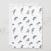 Klassieke Bladkam Bruiloft Marineblauw Monogram Kaart (Achterkant)