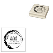 Klassieke Bladkrans Uit De Bibliotheek Van Ex-Libr Rubberstempel (Gestempeld)