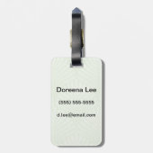 Klassieke bladpatroon in wit en groen bagagelabel (Achterkant verticaal)