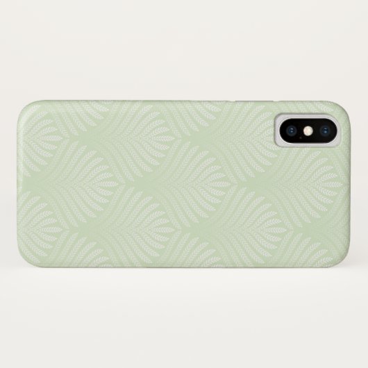 Klassieke bladpatroon in wit en groen Case-Mate iPhone case (Achterkant (horizontaal))