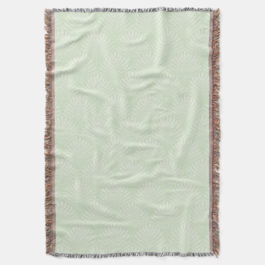 Klassieke bladpatroon in wit en groen deken (Voorkant Verticaal)