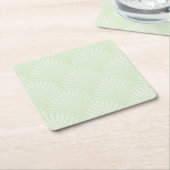 Klassieke bladpatroon in wit en groen kartonnen onderzetters (Schuin)