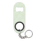 Klassieke bladpatroon in wit en groen mini flessenopener (Achterkant)