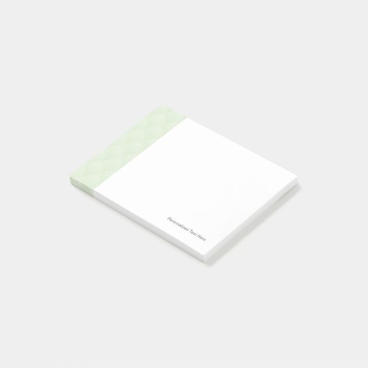 Klassieke bladpatroon in wit en groen post-it® notes (Schuin)