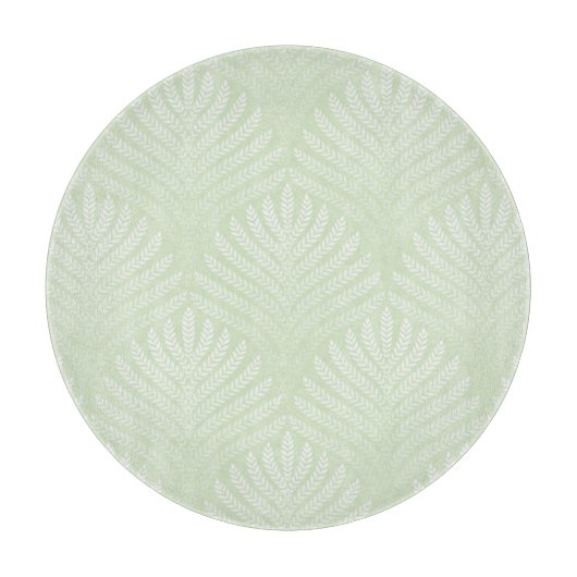 Klassieke bladpatroon in wit en groen snijplank (Voorkant)