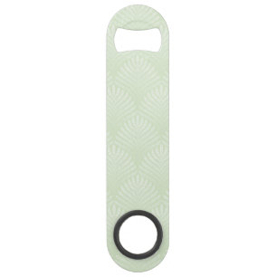 Klassieke bladpatroon in wit en groen speed flessenopener