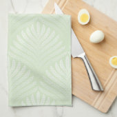 Klassieke bladpatroon in wit en groen theedoek (Quarter Fold)