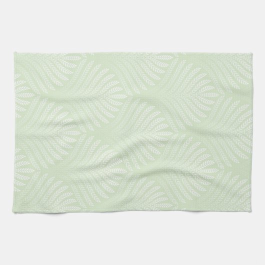 Klassieke bladpatroon in wit en groen theedoek (Horizontaal)