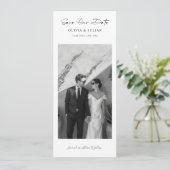 Klassieke bladwijzer foto save the date (Staand voorkant)