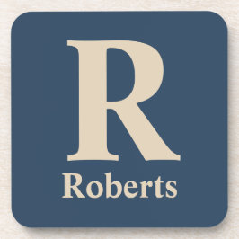 Klassieke blauw en vanille Initiaal/voornaam/famil Bier Onderzetter