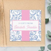 Klassieke Blauw en Wit Patroon Gift Informatiekaartje