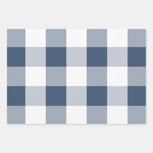 Klassieke Blauw en Witte Buffalo Controle Inpakpapier Vel (Voorkant)