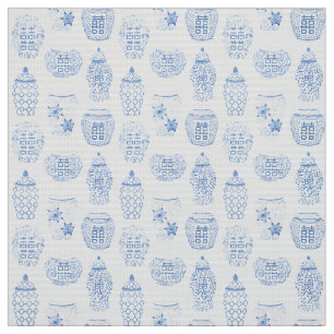 Klassieke blauw en witte gember jar Chinoiserie Stof