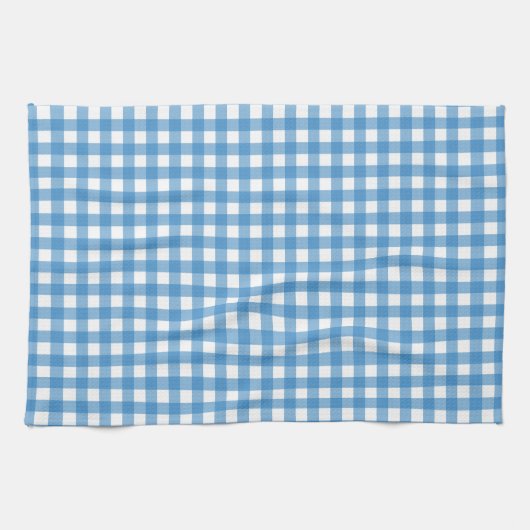 Klassieke Blauw en Witte Gingham Theedoek (Horizontaal)