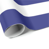 Klassieke blauw en witte strepe Red Accent Gift Wr Cadeaupapier (Rol Hoek)