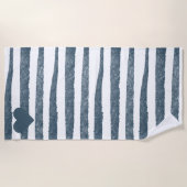 Klassieke blauw en witte strepe Roestbestemming Strandlaken (Voorkant)