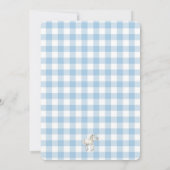 Klassieke Blauw Plaid Rocking Paard Baby Jongensdo Kaart (Achterkant)