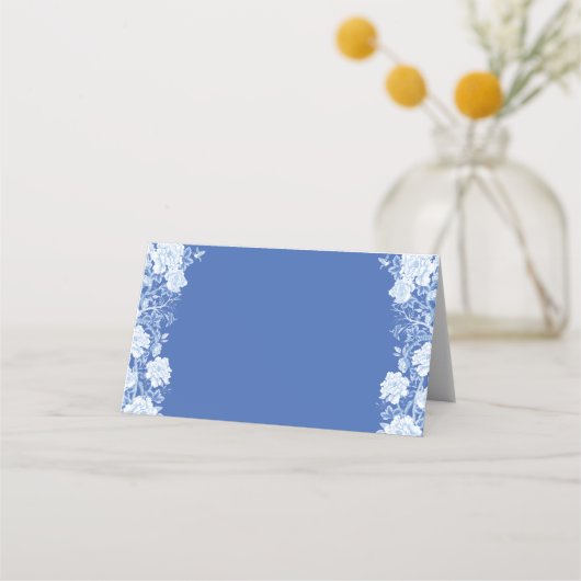 Klassieke Blauw Wit Chinoiserie Bruiloft Zitplaats Plaatskaartje (Achterkant)