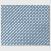 Klassieke Blauw Wit Pinstripe Cadeaupapier (Vlak)