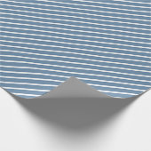 Klassieke Blauw Wit Pinstripe Cadeaupapier (Hoek)