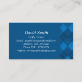 Klassieke Blauw Wit Professionele Grafische Ontwer Visitekaartje (Achterkant)