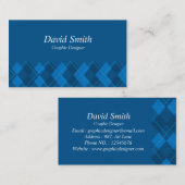 Klassieke Blauw Wit Professionele Grafische Ontwer Visitekaartje (Voorkant / Achterkant)