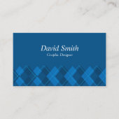 Klassieke Blauw Wit Professionele Grafische Ontwer Visitekaartje (Voorkant)