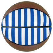 Klassieke Blauw & Witte Stripes Basketbal (Voorkant)
