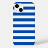  Klassieke Blauw & Witte Stripes Case-Mate iPhone Case (Achterkant)