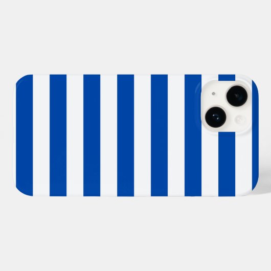  Klassieke Blauw & Witte Stripes Case-Mate iPhone Case (Achterkant (horizontaal))