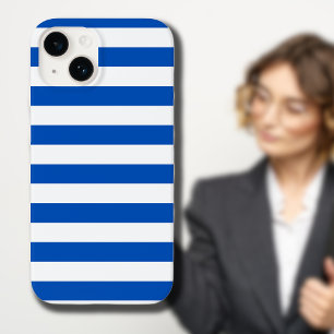  Klassieke Blauw & Witte Stripes Case-Mate iPhone 14 Hoesje