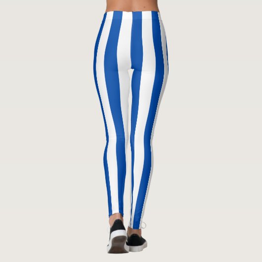  Klassieke Blauw & Witte Stripes Leggings (Achterkant)