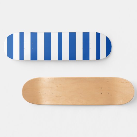  Klassieke Blauw & Witte Stripes Persoonlijk Skateboard (Horizontaal)
