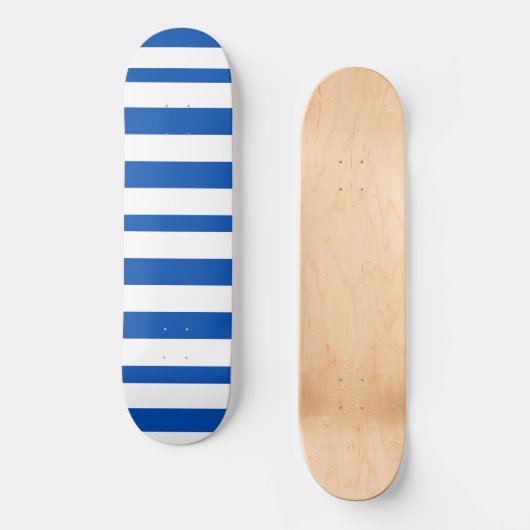  Klassieke Blauw & Witte Stripes Persoonlijk Skateboard (Voorkant)