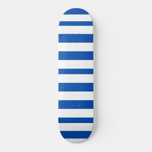 Klassieke Blauw & Witte Stripes Persoonlijk Skateboard (Voorkant)