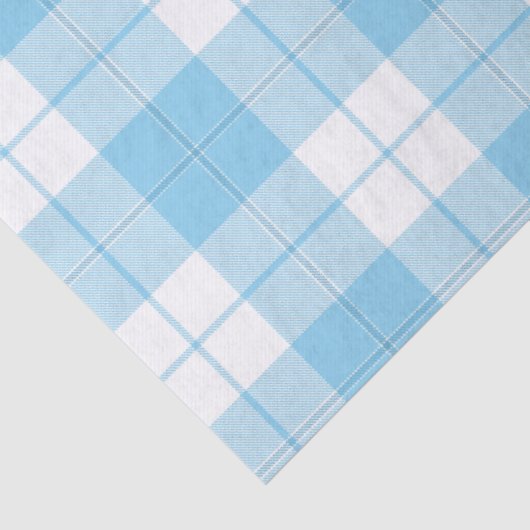 Klassieke blauw witte tartan plaid tissuepapier (Detail)